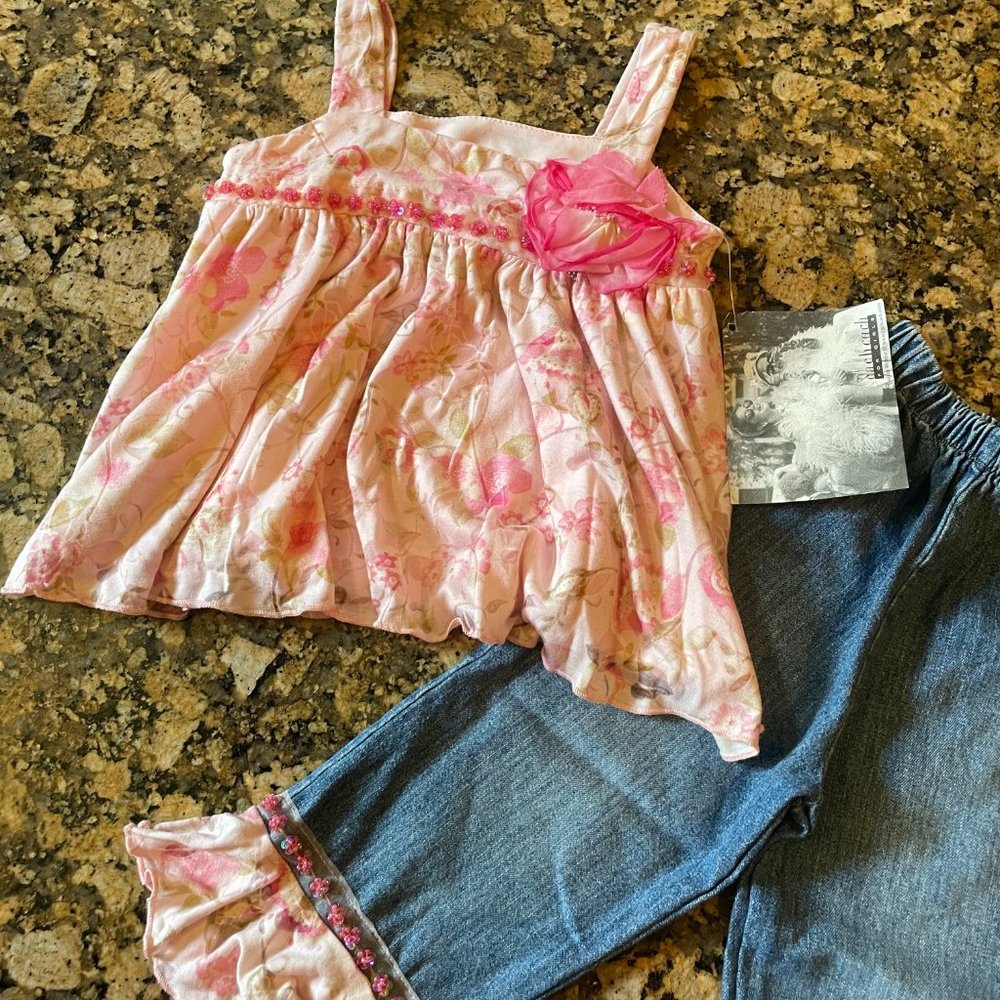 Cute floral kids girl Cach Cach set
